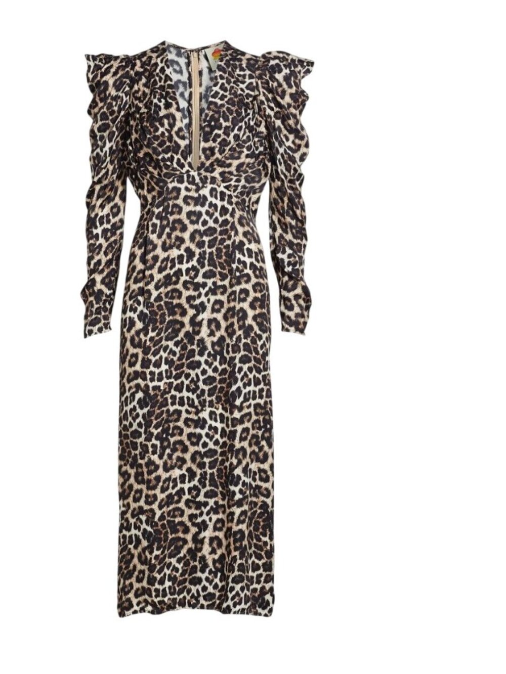 Farm Rio Leopard V-Neck Midi-Dress, Small NWT
